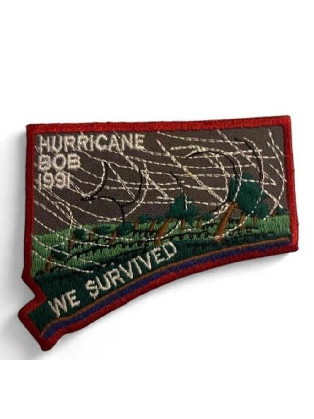 Vintage Boy Scouts 1991 Hurricane Bob “We Survived” Embroidered Patch